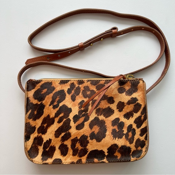 NWT Madewell Simple Leopard Print Genuine Calf Hair Crossbody Bag - Picture 16 of 17